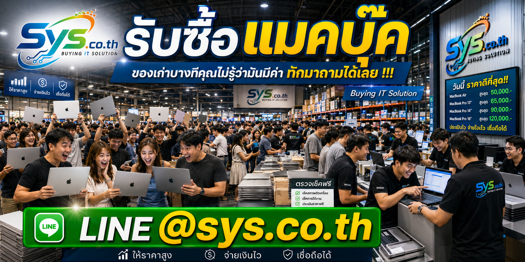 รับซื้อ แมคบุ๊ค ให้ราคาดี รับถึงที่ sys.co.th