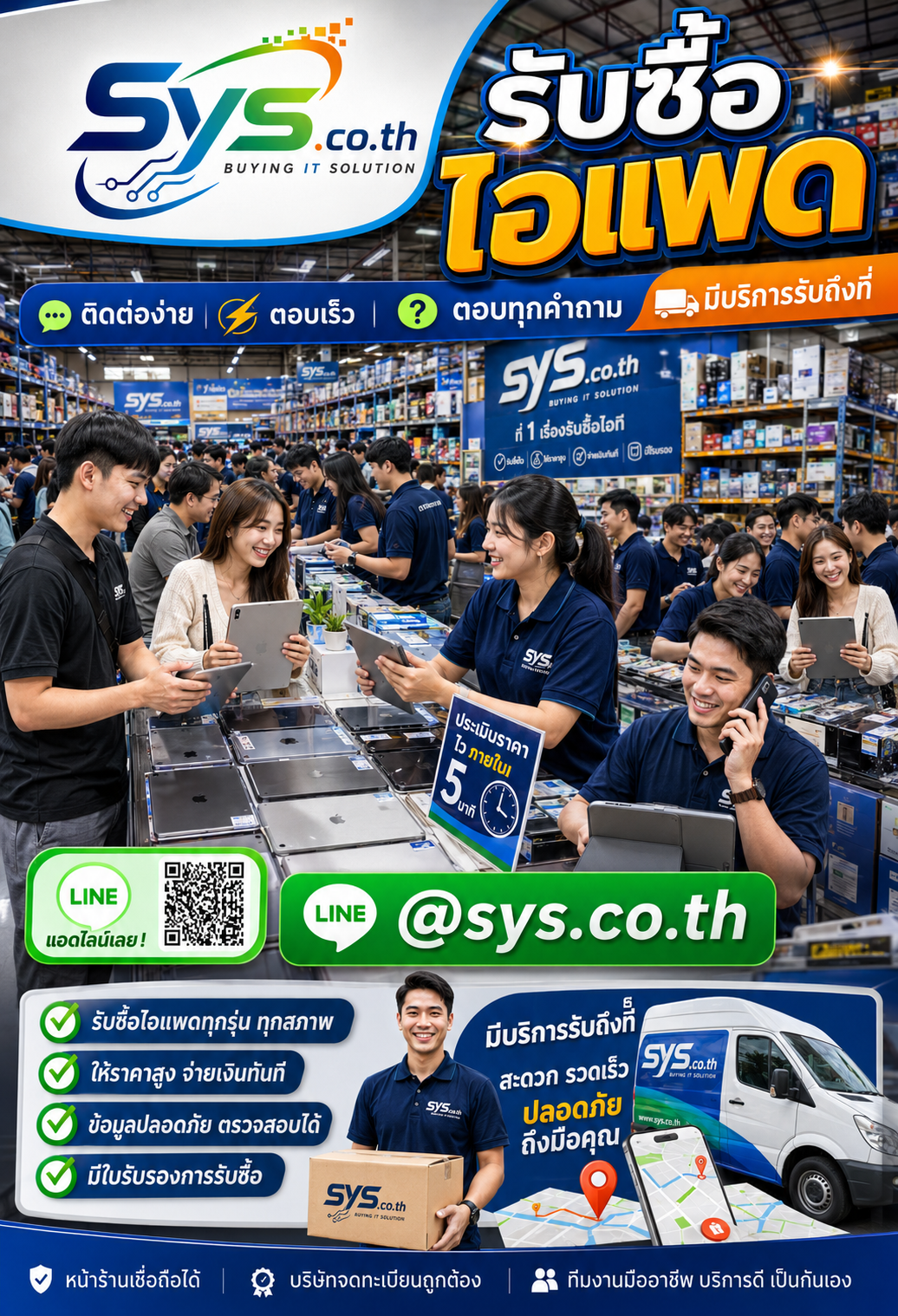 ติดต่อ LINE @sys.co.th เพื่อขายไอแพดมือสอง