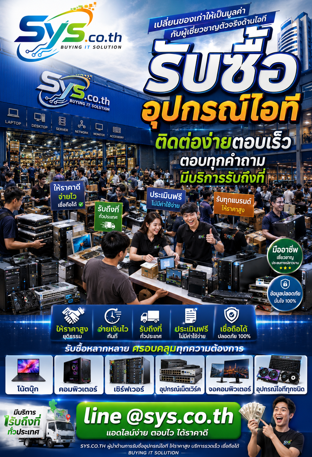 ติดต่อ LINE sys.co.th รับซื้ออุปกรณ์ไอที