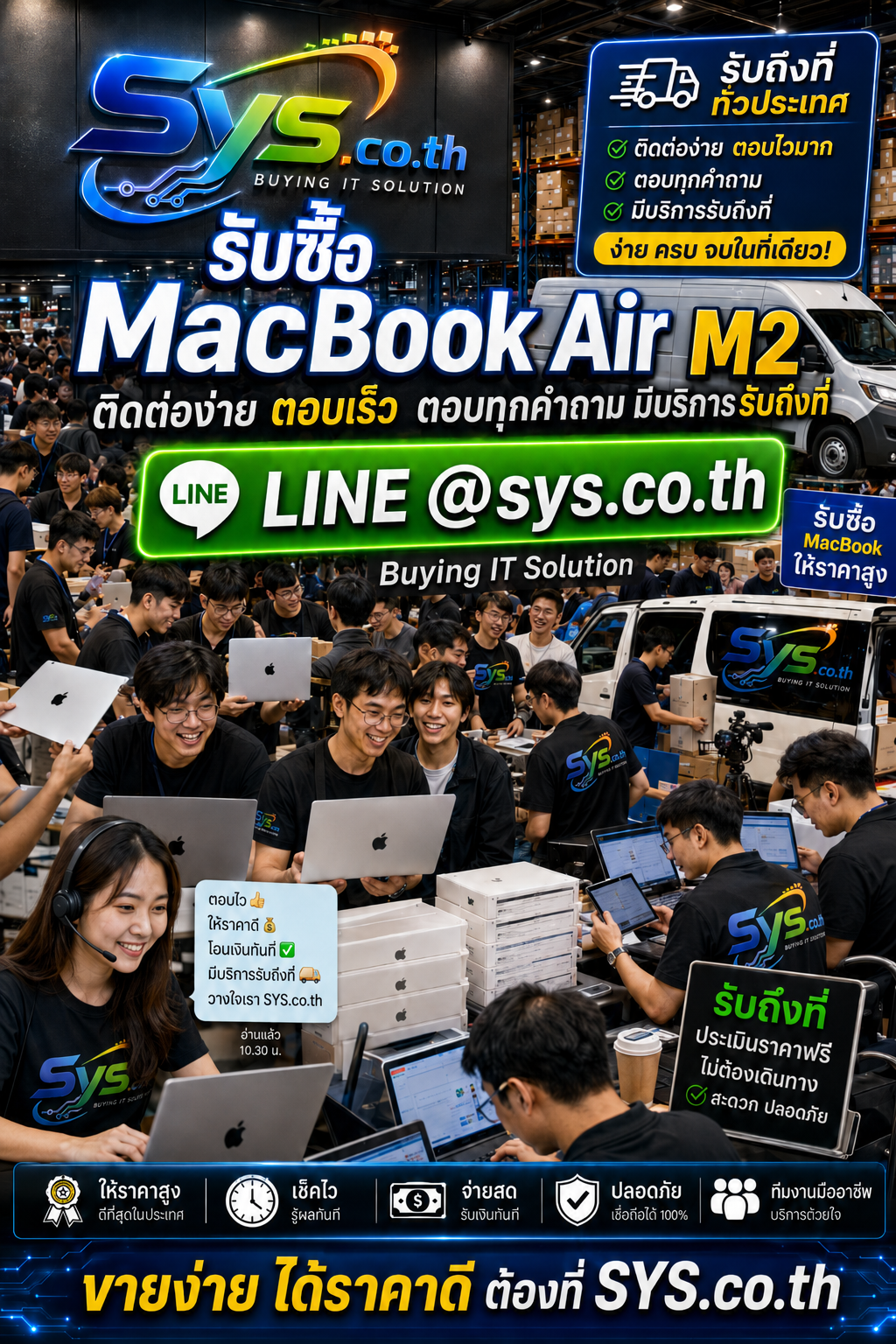 ติดต่อ LINE @sys.co.th เพื่อขาย MacBook Air M2 มือสอง