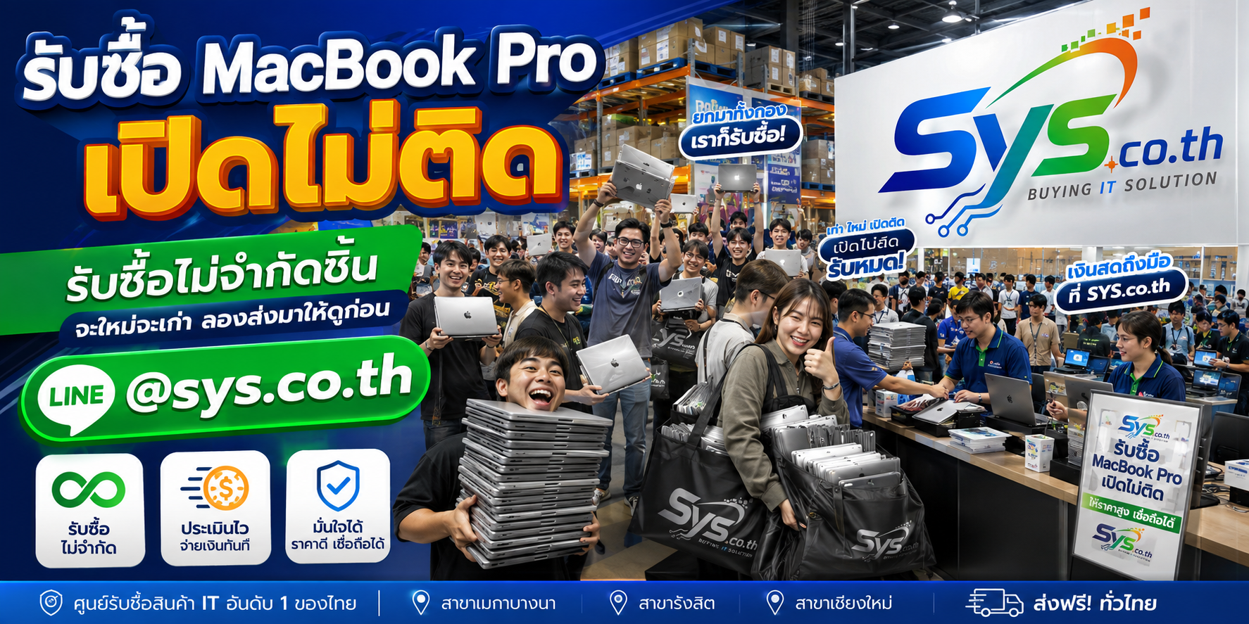 รับซื้อ MacBook Pro เปิดไม่ติด ไม่จำกัดจำนวน รับถึงที่ sys.co.th