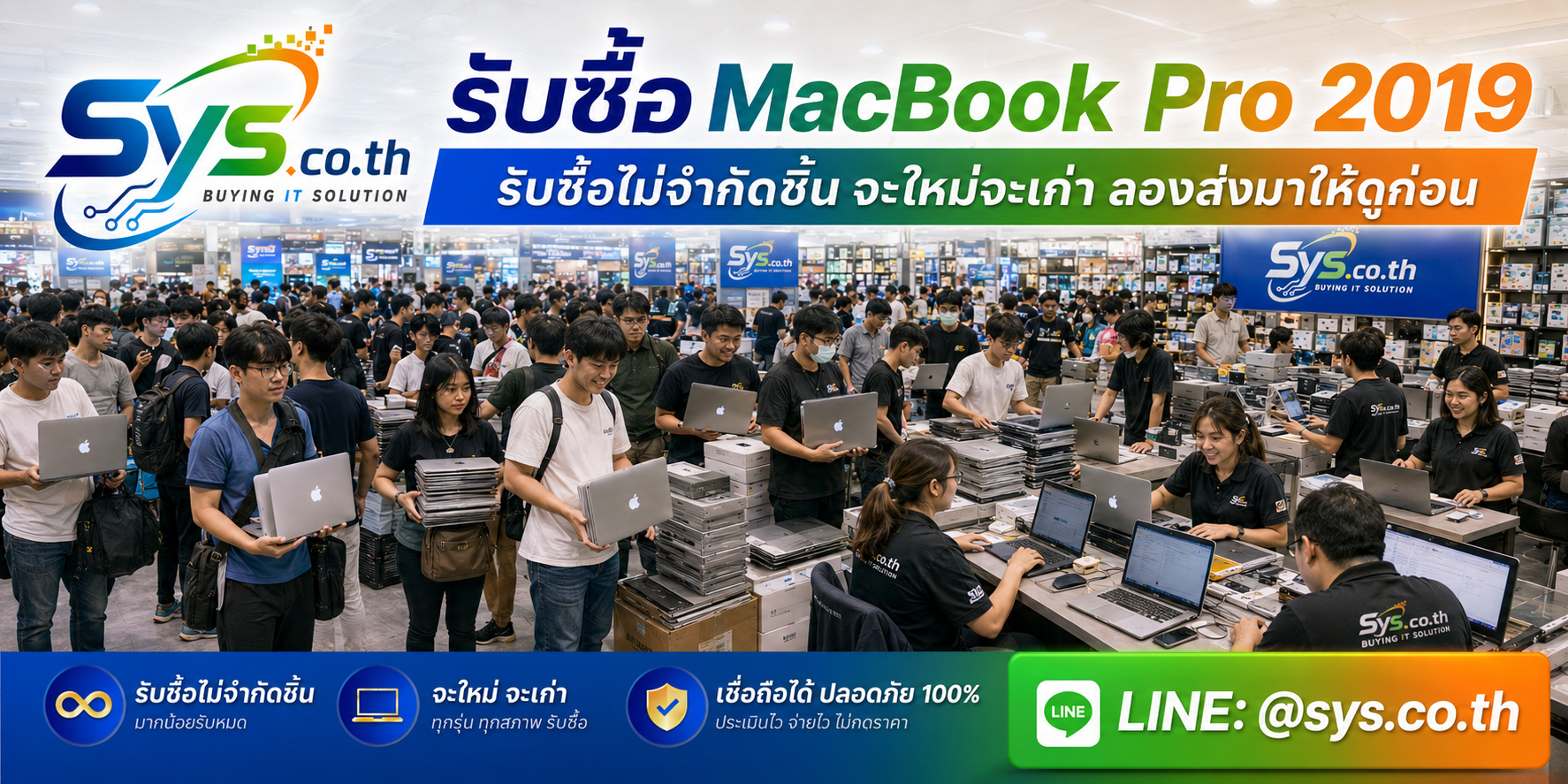 รับซื้อ MacBook Pro 2019 ไม่จำกัดชิ้น ทั้งรายเครื่องและรายล็อต sys.co.th