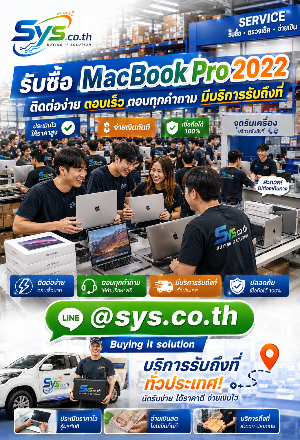 ติดต่อ LINE @sys.co.th เพื่อขาย MacBook Pro 2022