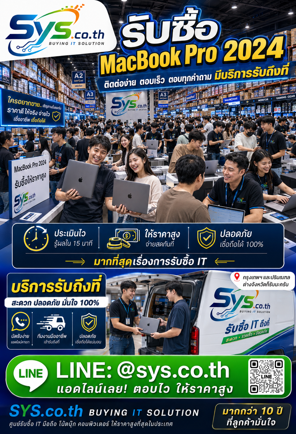 ติดต่อ LINE @sys.co.th เพื่อขาย MacBook Pro 2024