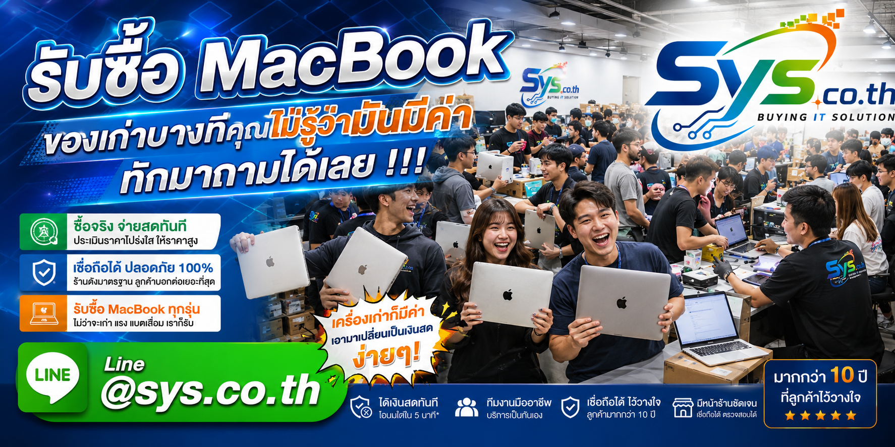 บริการรับซื้อ MacBook มือสอง รับถึงที่ ติดต่อไว sys.co.th
