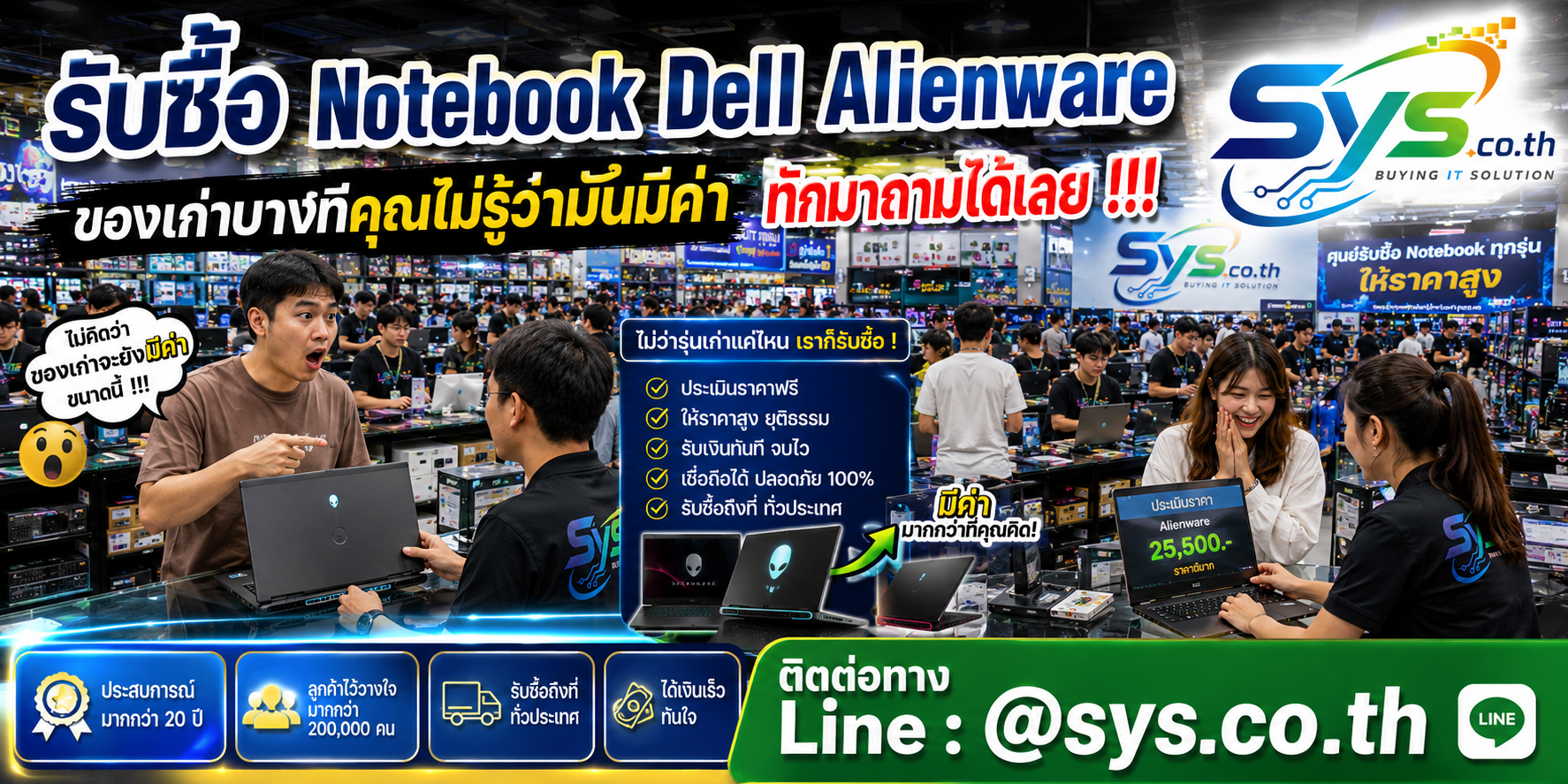 ทีมงาน sys.co.th รับซื้อ Notebook Dell Alienware ในโกดังไอที