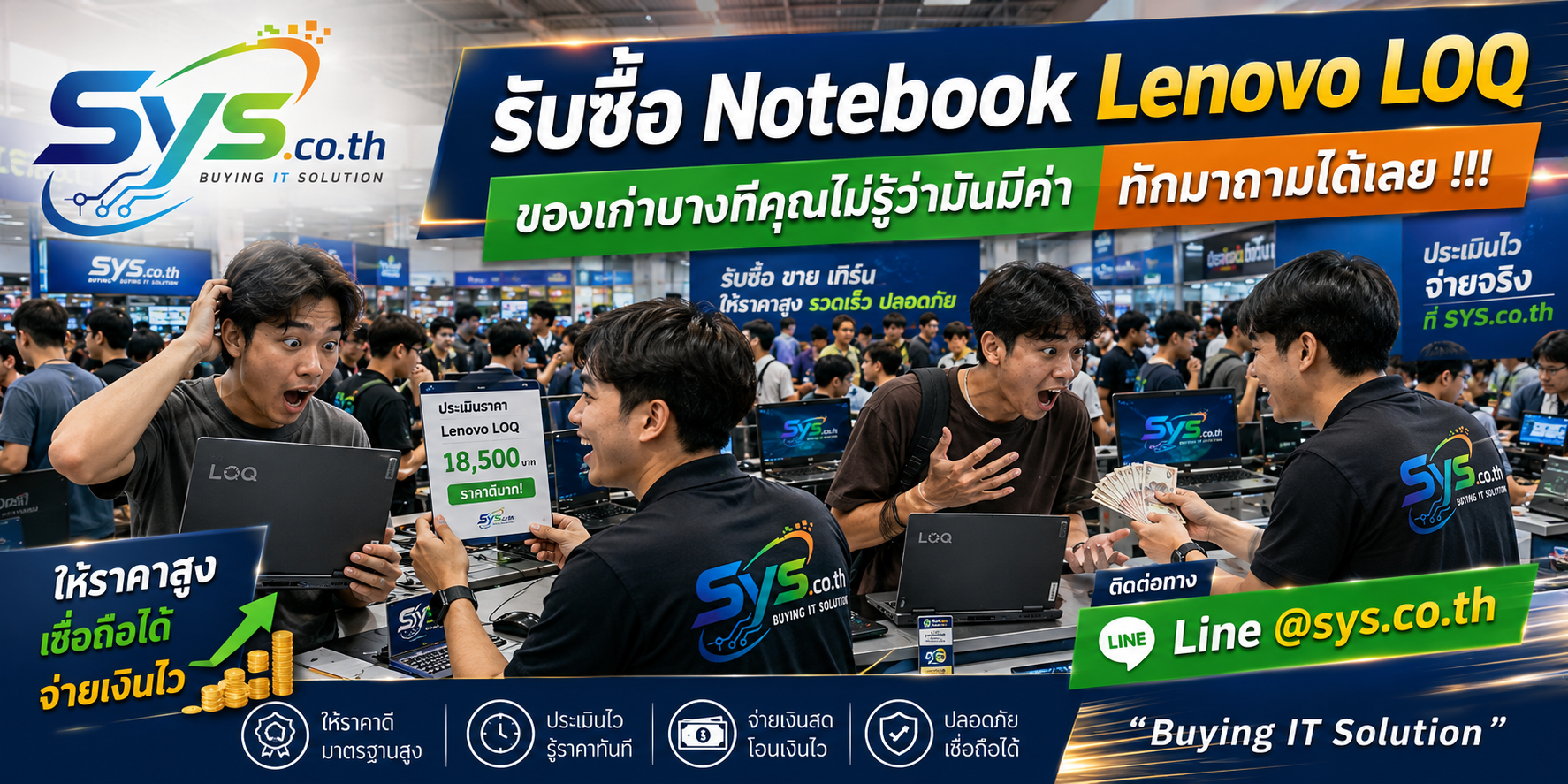 ทีมงาน sys.co.th รับซื้อ Notebook Lenovo LOQ และประเมินราคา