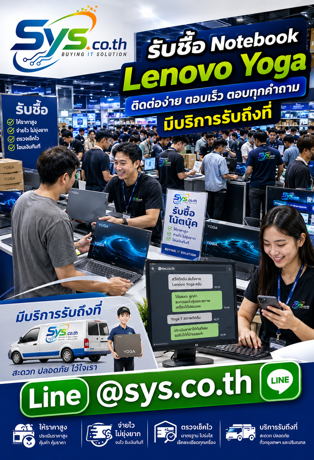 ติดต่อ LINE @sys.co.th เพื่อขาย Notebook Lenovo Yoga